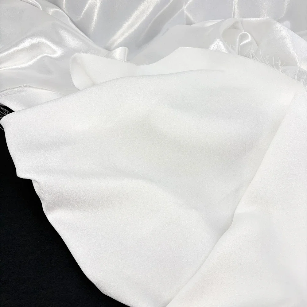 Satin Fabric White 45x73 Silky Shiny Crafting Sewing DIY Bridal Lux Glamour